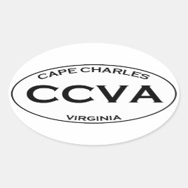 CCVA - Cape Charles Virginia Ovale Sticker