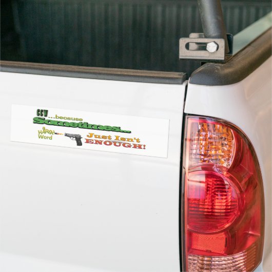 CCW - CONCEALISEERDE CARRY - PISTOLEN - MOTTO-BUMP BUMPERSTICKER (Op Truck)