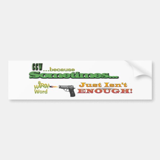CCW - CONCEALISEERDE CARRY - PISTOLEN - MOTTO-BUMP BUMPERSTICKER (Voorkant)