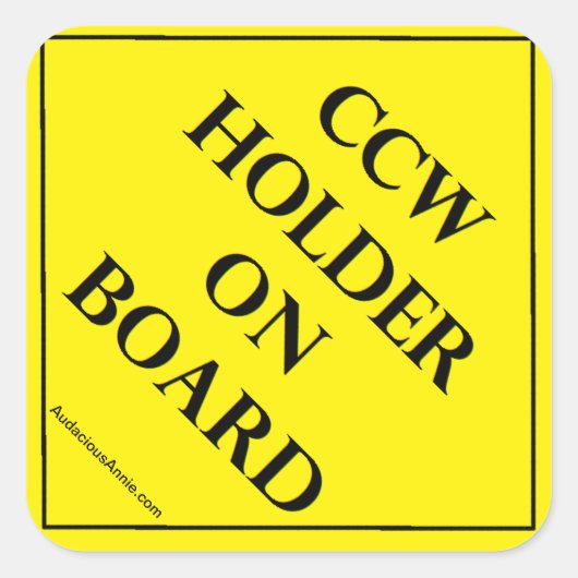 CCW-houder aan boord Vierkante Sticker (Voorkant)