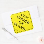 CCW-houder aan boord Vierkante Sticker (Envelop)