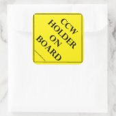 CCW-houder aan boord Vierkante Sticker (Tas)