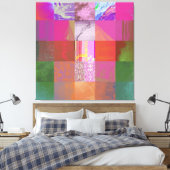 CD1FE646 Abstracte digitale glitch art rasterpatro Canvas Afdruk (Insitu (Slaapkamer))