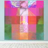CD1FE646 Abstracte digitale glitch art rasterpatro Canvas Afdruk (Insitu (Houten vloer))