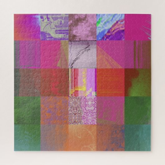 CD1FE646 Abstracte Digitale Glitch Art Rasterpatro Legpuzzel (Verticaal)
