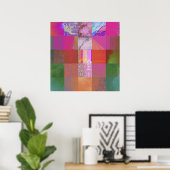 CD1FE646 Abstracte Digitale Glitch Art Rasterpatro Poster (Thuiskantoor)