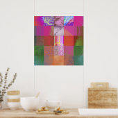 CD1FE646 Abstracte Digitale Glitch Art Rasterpatro Poster (Keuken)