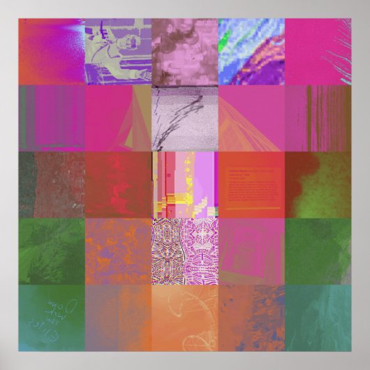 CD1FE646 Abstracte Digitale Glitch Art Rasterpatro Poster (Voorkant)