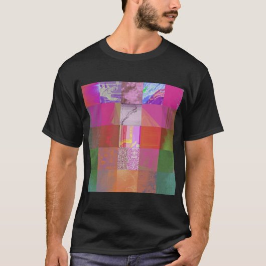 CD1FE646 Abstracte Digitale Glitch Art Rasterpatro T-shirt (Voorkant)