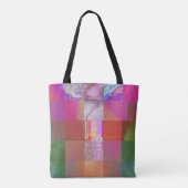 CD1FE646 Abstracte digitale glitch art rasterpatro Tote Bag (Achterkant)