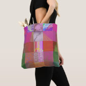 CD1FE646 Abstracte digitale glitch art rasterpatro Tote Bag (Dichtbij)