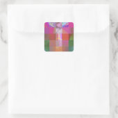 CD1FE646 Abstracte digitale glitch art rasterpatro Vierkante Sticker (Tas)