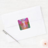 CD1FE646 Abstracte digitale glitch art rasterpatro Vierkante Sticker (Envelop)
