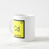 Cd - Carpe Diem Chemistry Element Symbol Funny T-s Koffiemok (Voorkant links)