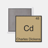 Cd - Charles Dickens Chemie Element Symbool T-shir Magneet (Voorkant / Achterkant)
