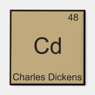 Cd - Charles Dickens Chemie Element Symbool T-shir Magneet