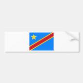 Cd Congo vlag Bumpersticker (Voorkant)
