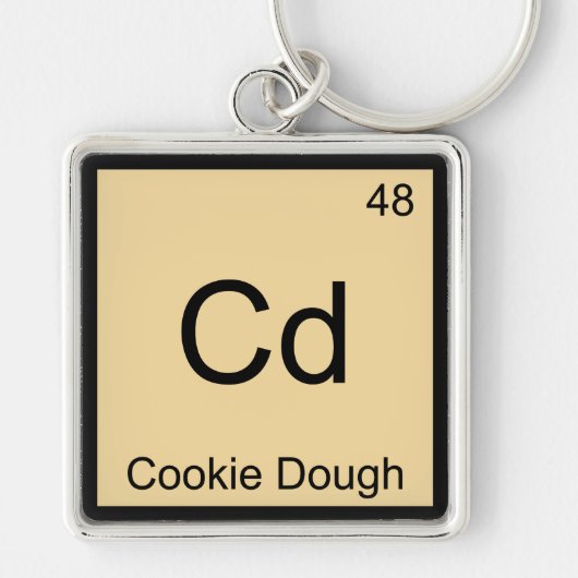 Cd - Cookie Dough Chemistry Element Symbol T-Shirt Sleutelhanger (Voorkant)
