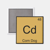Cd - Corn Dog Grappige Chemie Element Symbool T-sh Magneet (Voorkant / Achterkant)