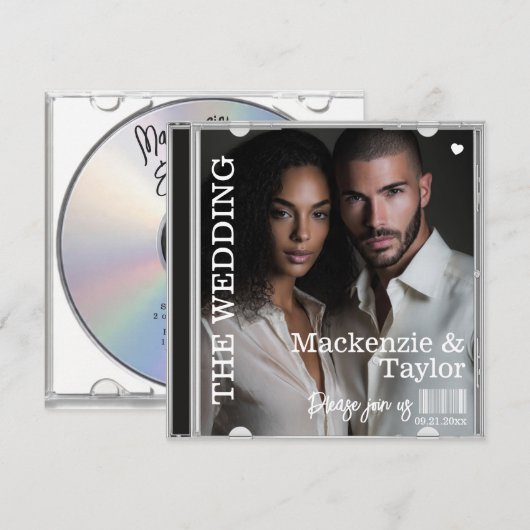 CD Foto Hoes Bruiloft Kaart (Voorkant / Achterkant)