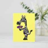 CD-Funny Zebra met Daisy Briefkaart (Staand voorkant)