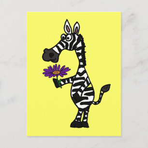 CD-Funny Zebra met Daisy Briefkaart