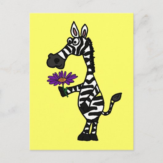 CD-Funny Zebra met Daisy Briefkaart (Voorkant)