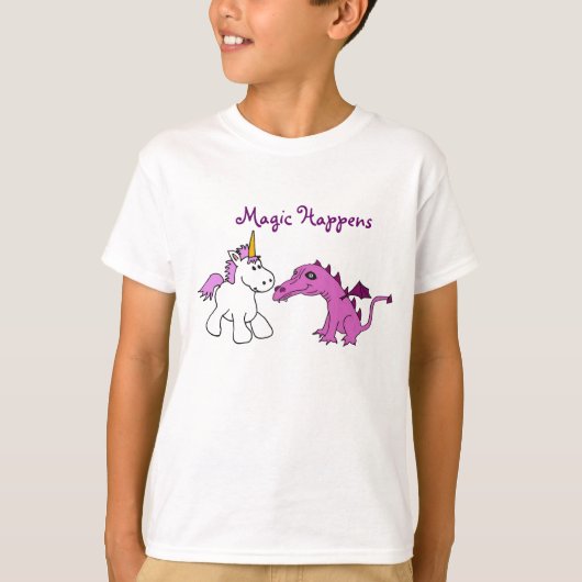 Cd-Magic gebeurt Unicorn en Dragon Shirt (Voorkant)