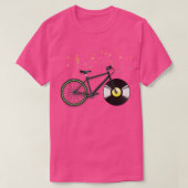 Cd-muziekfiets met wietjes t-shirt (Design voorkant)