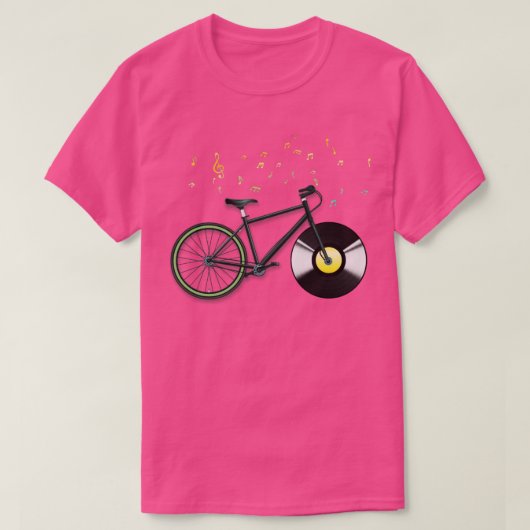 Cd-muziekfiets met wietjes t-shirt (Design voorkant)
