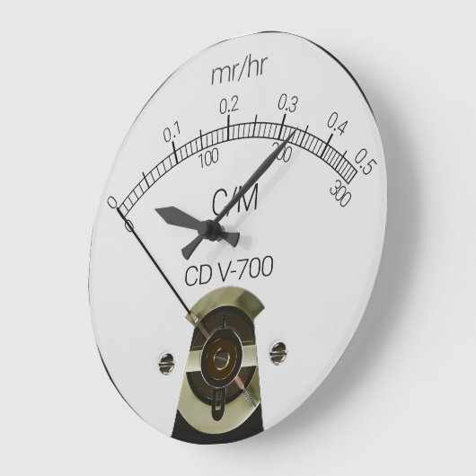 CD V-700 Geiger Counter Face Clock Grote Klok (Hoek)