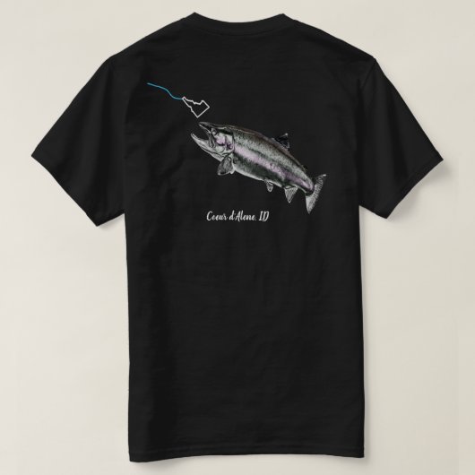 CDA STEELHEAD - HIER FISHY FISHY - STRIKT IDAHO T-SHIRT (Design achterkant)