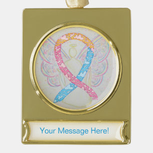 CDH Awareness Ribbon Angel Art Ornament Verguld Banner Ornament