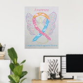 CDH Awareness Ribbon Angel Cherub Art Print Poster (Thuiskantoor)
