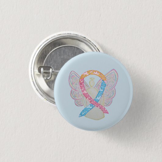 CDH Awareness Ribbon Angel Custom Pin Button (Voorkant /achterkant)