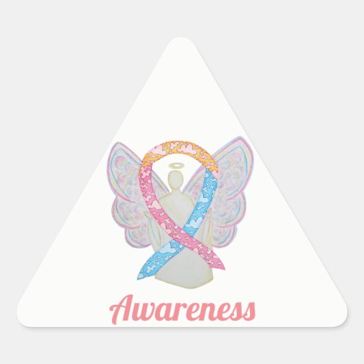 CDH Awareness Ribbon Angel Custom Sticker Decals (Voorkant)