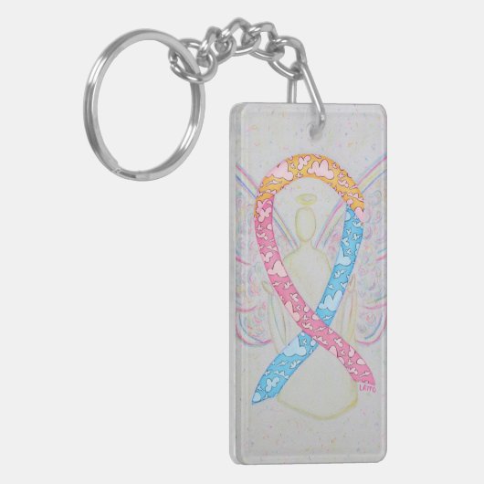 CDH Awareness Ribbon Angel Key chain Sleutelhanger (Voorkant Links)