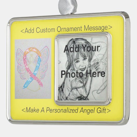 CDH Awareness Ribbon Angel Ornament (Links)
