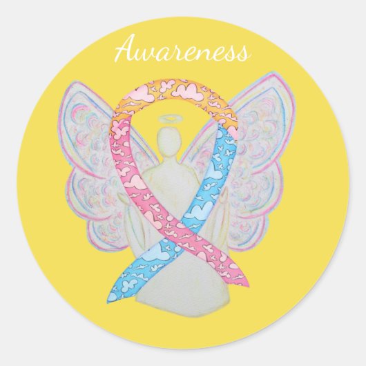 CDH Awareness Ribbon Cherub Angel Decal Stickers (Voorkant)