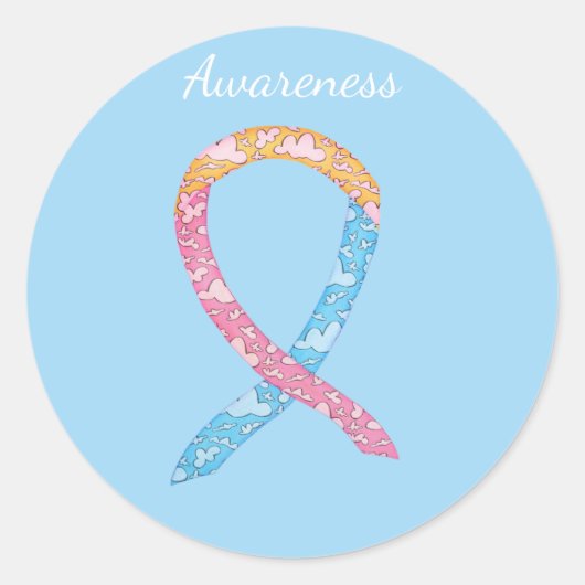 CDH Awareness Ribbon Custom Sticker Decents (Voorkant)