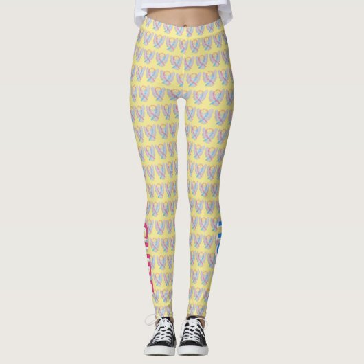 CDH Awareness Ribbon Hope Cure Cherub Leggings (Voorkant)