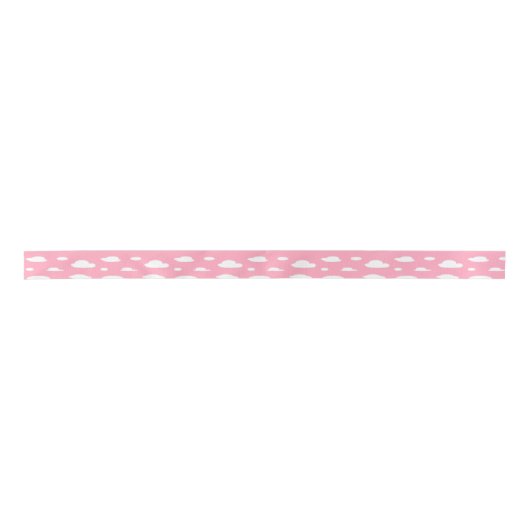 CDH Awareness Ribbon Pink Clouds Satijnen Lint (Voorkant)