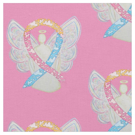 CDH Clouds Awareness Ribbon Angel Fabric Material Stof (Close Up)