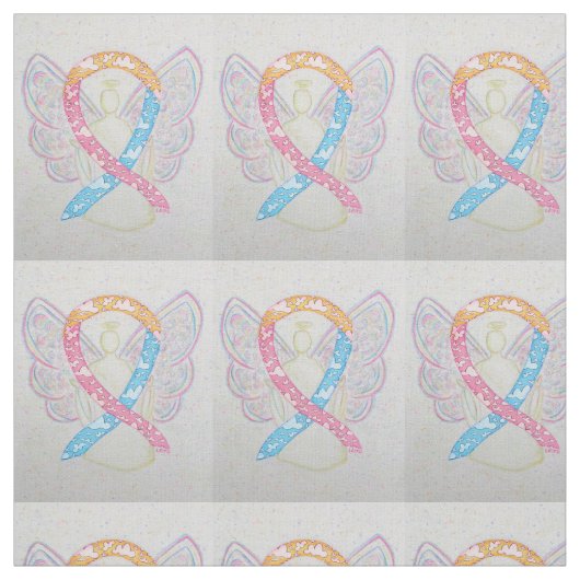 CDH Clouds Awareness Ribbon Angel Fabric Material Stof (Swatch)