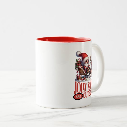 CDjollysantacuut Tweekleurige Koffiemok (Voorkant rechts)