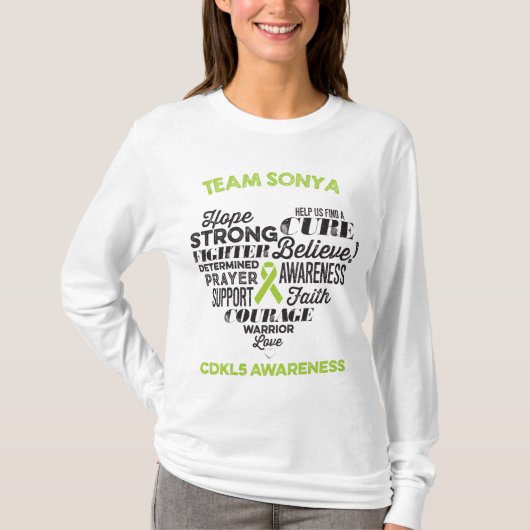 CDKL5 Awareness Shirt, Sonya Story, CDKL5 T-shirt (Voorkant)