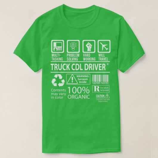 Cdl-driver Truck MultiTasking Certified Job Gift I T-shirt (Design voorkant)