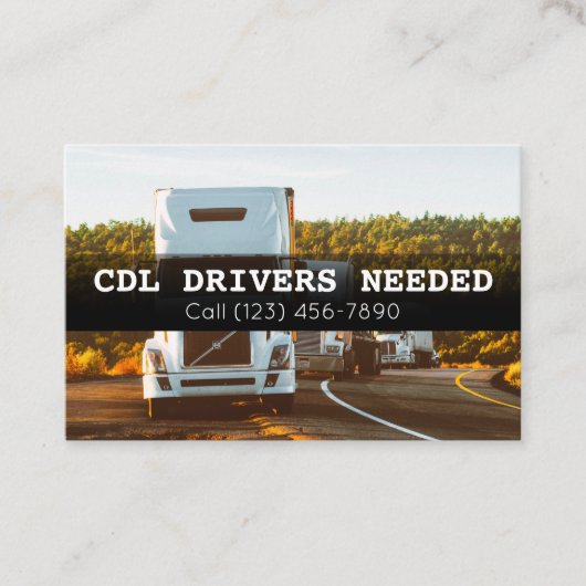 CDL Truck Drivers nodig Visitekaartje (Voorkant)
