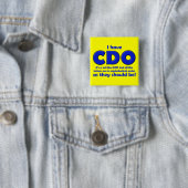 CDO OCD Funny Button Badge (In situ)