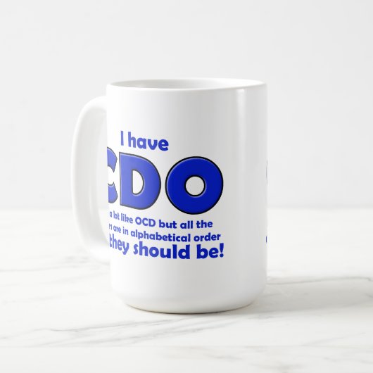 CDO OCD Funny Mug Koffiemok (Voorkant links)